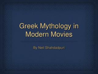 Greek Mythology in Modern Movies