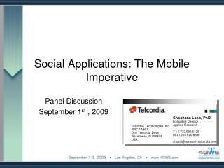 Social Applications: The Mobile Imperative