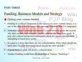 PART THREE Funding, Business Models and Strategy Getting your venture funded