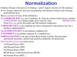 Normalization