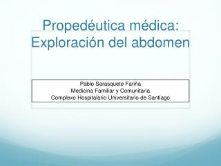 Propedéutica médica: Exploración del abdomen