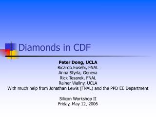 Diamonds in CDF