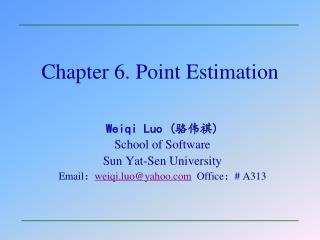 Chapter 6. Point Estimation