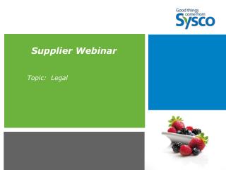 Supplier Webinar