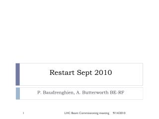 Restart Sept 2010