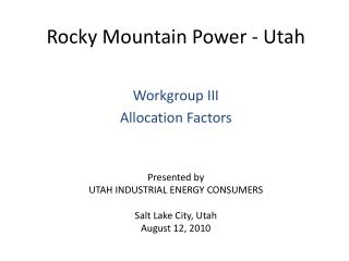 Rocky Mountain Power - Utah