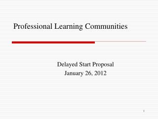 Professional Learning Communities