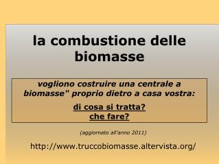 la combustione delle biomasse