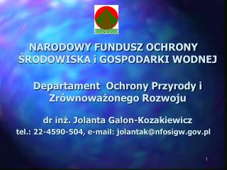 NARODOWY FUNDUSZ OCHRONY ŚRODOWISKA i GOSPODARKI WODNEJ