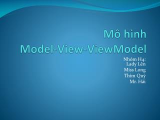 Mô hình Model-View- ViewModel