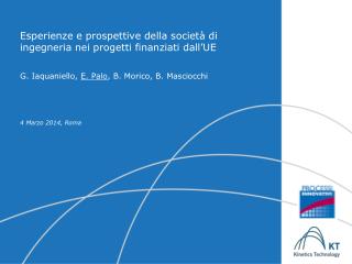 Esperienze e prospettive della società di ingegneria nei progetti finanziati dall’UE