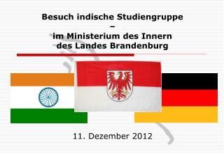 Besuch indische Studiengruppe – im Ministerium des Innern des Landes Brandenburg