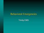 Behavioral Emergencies