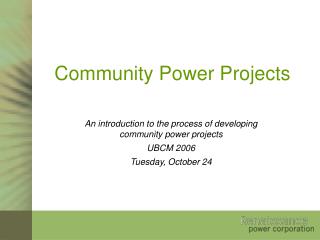 Community Power Projects