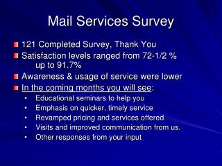 Mail Services Survey