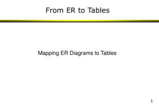 From ER to Tables