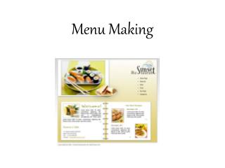 Menu Making