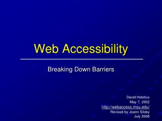 Web Accessibility