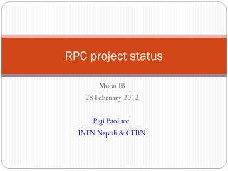 RPC project status