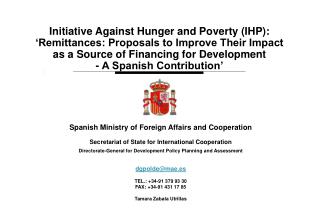 Initiative Against Hunger and Poverty (IHP):