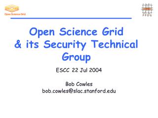 Open Science Grid &amp; its Security Technical Group