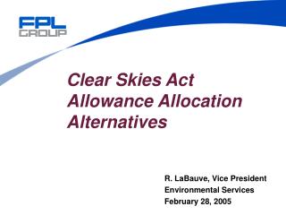 Clear Skies Act Allowance Allocation Alternatives