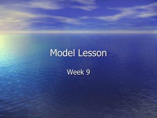 Model Lesson