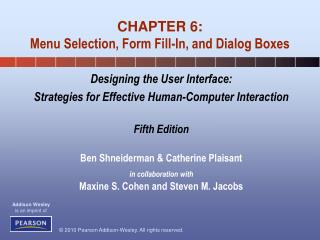 CHAPTER 6: Menu Selection, Form Fill-In, and Dialog Boxes