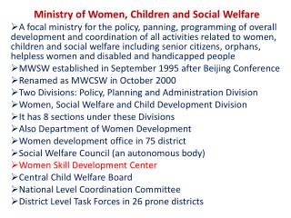 Ministry of Women, Children and Social Welfare