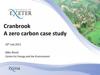 Cranbrook A zero carbon case study