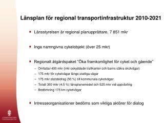 Länsplan för regional transportinfrastruktur 2010-2021