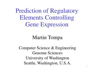 Prediction of Regulatory Elements Controlling Gene Expression