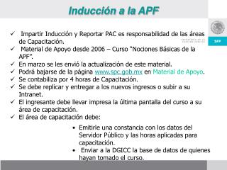 Inducción a la APF