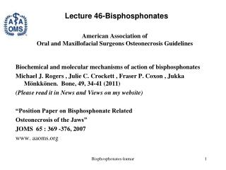 American Association of Oral and Maxillofacial Surgeons Osteonecrosis Guidelines