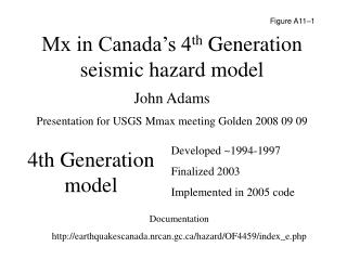 Mx in Canada’s 4 th Generation seismic hazard model