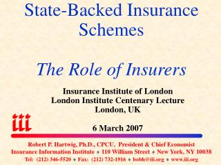 State-Backed Insurance Schemes The Role of Insurers