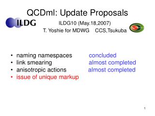 QCDml: Update Proposals