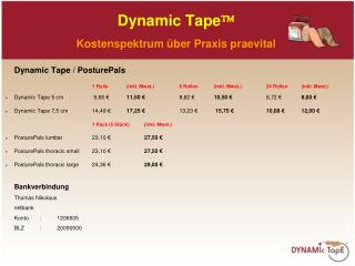 Dynamic Tape  Kostenspektrum über Praxis praevital