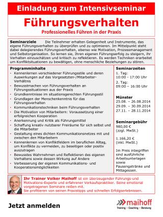 Einladung zum Intensivseminar