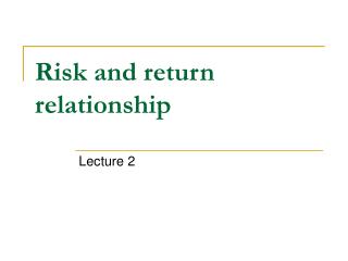 Risk and return relationship