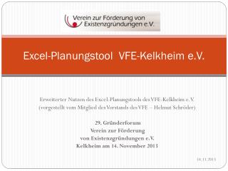 Excel-Planungstool VFE-Kelkheim e.V.
