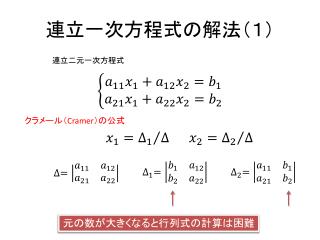 連立一次方程式の解法（１）