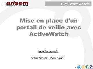 Mise en place d’un portail de veille avec ActiveWatch