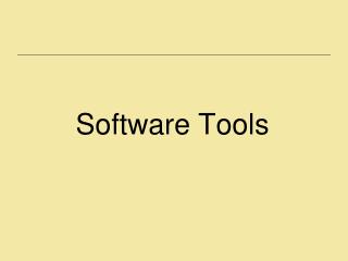 Software Tools