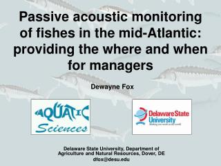 Delaware State University, Department of Agriculture and Natural Resources, Dover, DE