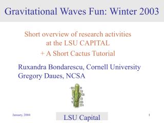 Gravitational Waves Fun: Winter 2003