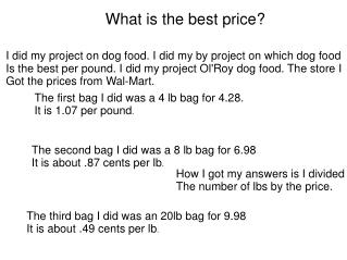 What is the best price?