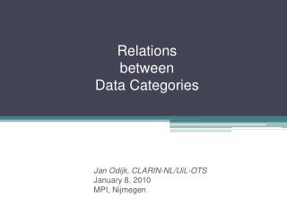 Relations between Data Categories