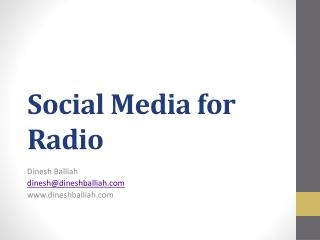 Social Media for Radio