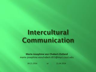 Intercultural Communication